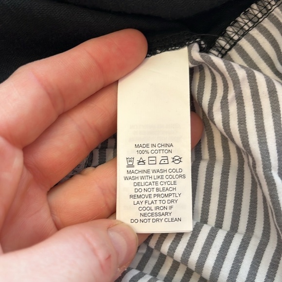 Kate Spade Broome Street Peplum Tee Ruffle Black White Stripe Sz XS 100% Cotton - Picture 9 of 9